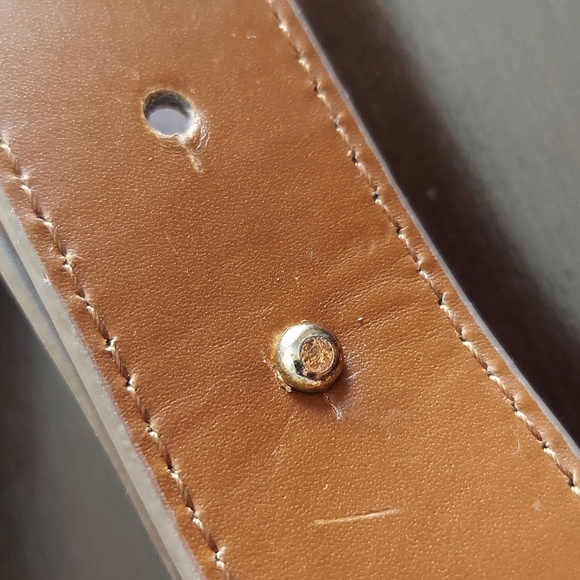 LAUREN Ralph Lauren Brown Faux Leather Belt with Goldtone Ring Detail Size 4 - Picture 15 of 15